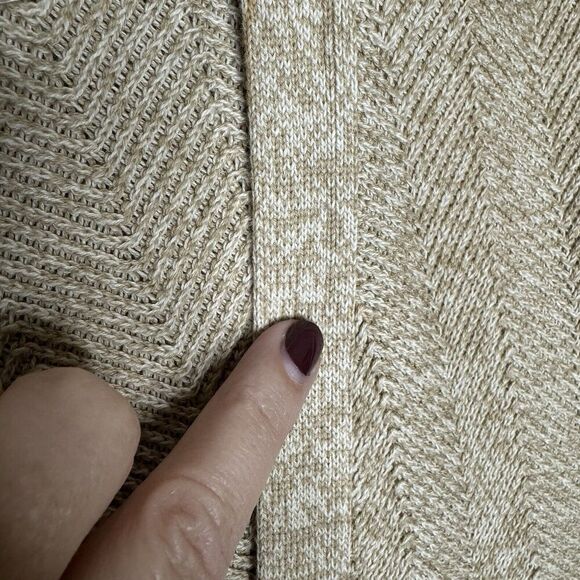 Vintage Sweater Mens Cardigan Grandpa Size LT Large‎ Tall Beige Textured Tan - Picture 5 of 6